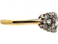 Edwardian 18ct Gold Triple Cluster Diamond Ring