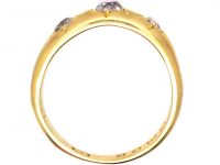 Victorian 18ct Gold Three Stone Old Mine Cut Diamond Gypsy Ring