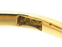 Victorian 18ct Gold Five Stone Demantoid Garnet and Diamond Carved Half Hoop Ring