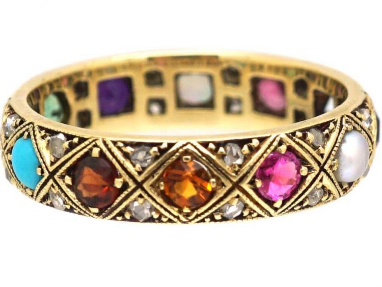 Early 20th Century Austrian 14ct Gold Harlequin Ring