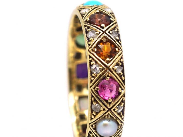 Early 20th Century Austrian 14ct Gold Harlequin Ring