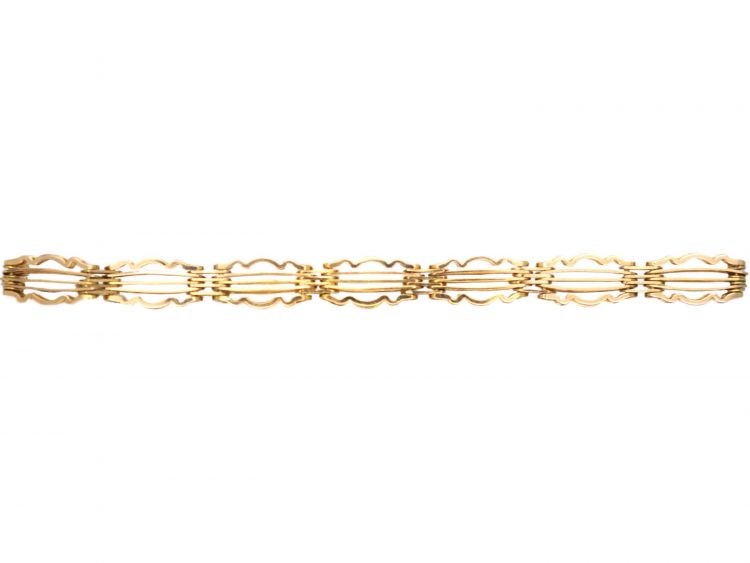 Edwardian 15ct Gold Bracelet with Padlock
