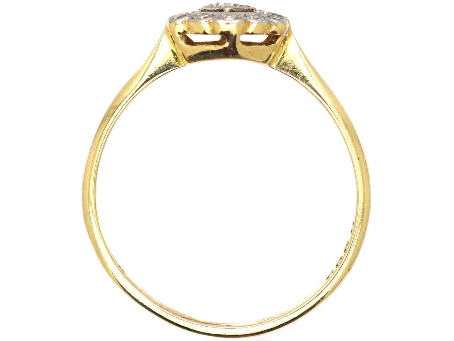 Art Deco 18ct Gold and Platinum Hexagonal Cluster Ring (186U) | The ...