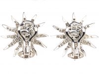 Platinum & Diamond Set Sunburst  Earrings by Tiffany