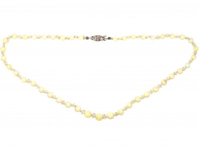 Edwardian Opal & Rock Crystal Necklace with 9ct White Gold Clasp