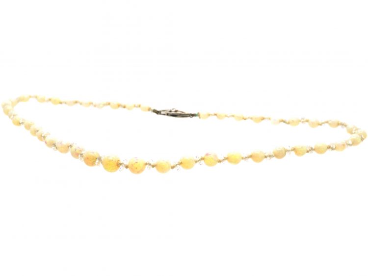 David Yurman 16mm Clear Quartz Beaded Necklace 18k White Gold Clasp –  CDMJewelry