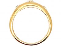 Edwardian 18ct Gold Three Stone Diamond Rub Over Set Ring