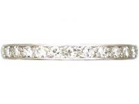 Early 20th Century Narrow Platinum & Diamond Eternity Ring