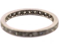 Early 20th Century Narrow Platinum & Diamond Eternity Ring