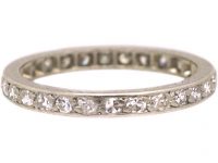 Early 20th Century Narrow Platinum & Diamond Eternity Ring