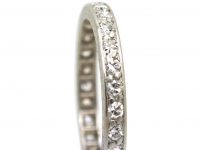 Early 20th Century Narrow Platinum & Diamond Eternity Ring