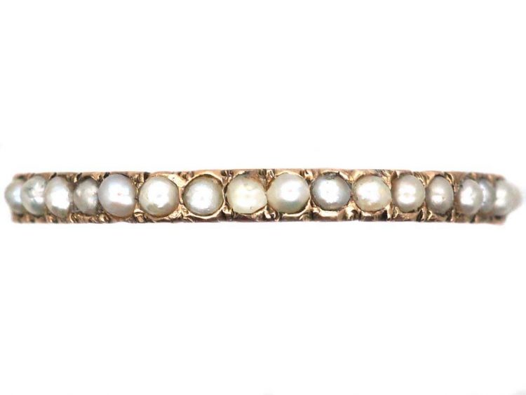 Narrow Georgian Eternity Ring set with Natural Split Pearls
