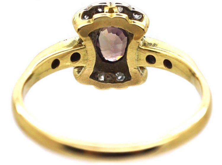 Edwardian 18ct Gold & Platinum & Diamond Ring set with an Alexandrite