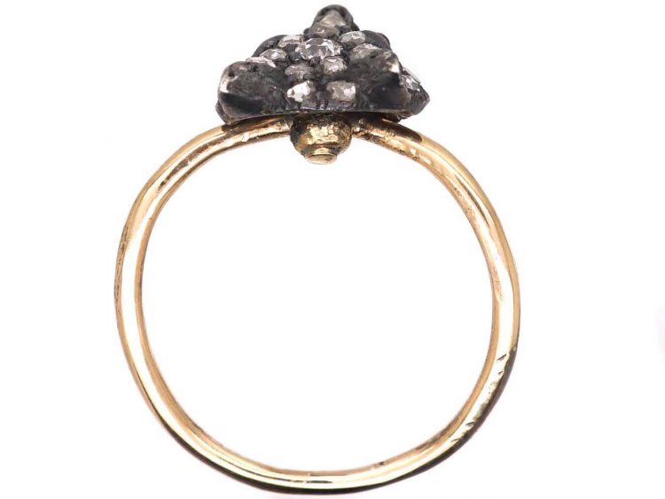 Edwardian Fox Head Ring set with Diamonds & Ruby Eyes