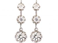 18th Century Large Drop Earrings set with Diamonds
