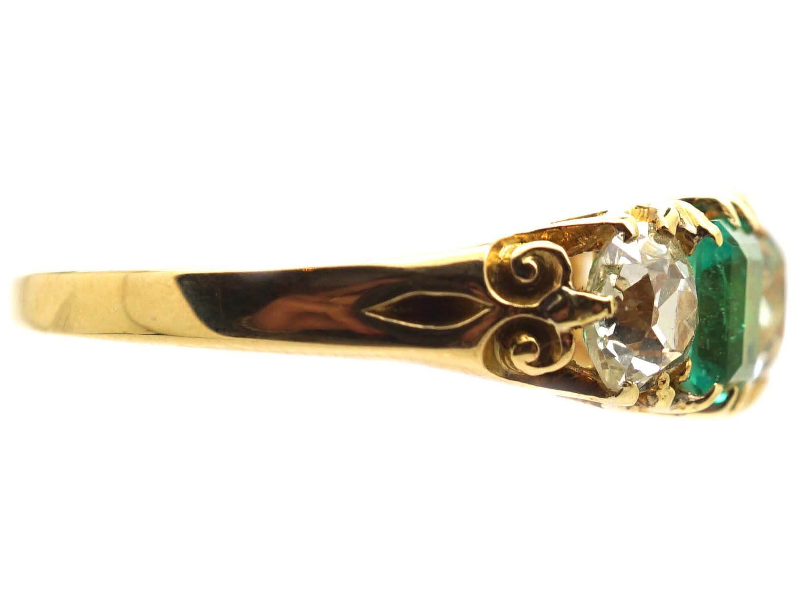 A five stone Emerald and Diamond ring