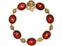 Early 19th Century 15ct Two Colour Gold, Orange Paste Bracelet