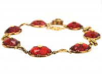 Early 19th Century 15ct Two Colour Gold, Orange Paste Bracelet