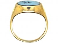 9ct Gold Signet Ring with Banded Onyx Intaglio of a Griffin