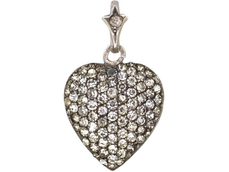 Edwardian Silver and Paste Heart Pendant