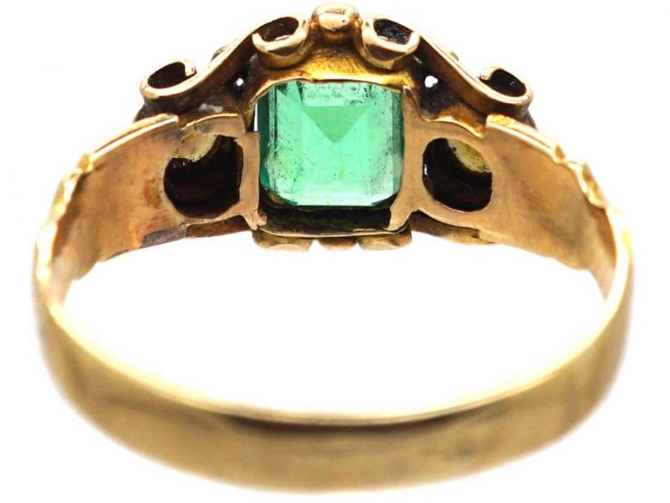 Victorian 18ct Gold, Emerald, Pearl and Diamond Ring