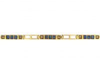 18ct Gold Bracelet set with Square Cut Sapphires & Diamonds