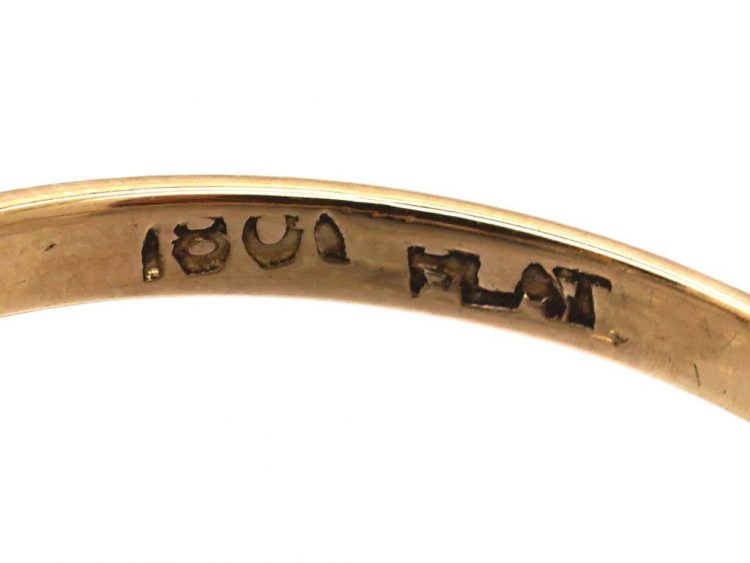 Edwardian 18ct Gold & Platinum Diamond Cluster Ring with Diamond set Shoulders