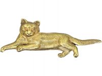 Edwardian 18ct Gold Brooch of a Cat