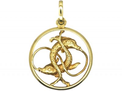 14ct Gold Italian Pisces Pendant