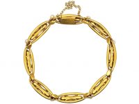 French Belle Epoque 18ct Gold Bracelet set with Natural Pearls