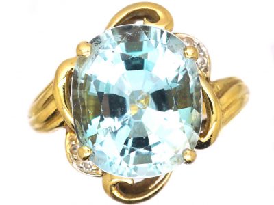 French 18ct Gold Three Row Emerald & Diamond Ring
