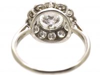 Art Deco Platinum Daisy Cluster Ring set with Diamonds