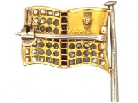 First World War Victory English Flag Brooch set with Rubies & Rose Diamonds