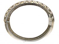 Victorian Silver & Gold Overlay Bangle with Rose Motif