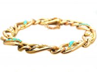 Edwardian 15ct Gold Bracelet set with Turquoise & Natural Split Pearls