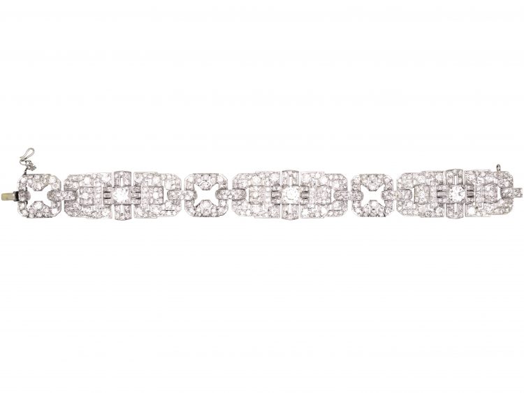 Art Deco Platinum & Diamond Articulated Bracelet