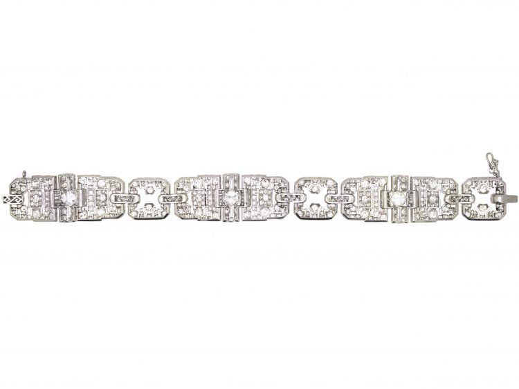 Art Deco Platinum & Diamond Articulated Bracelet