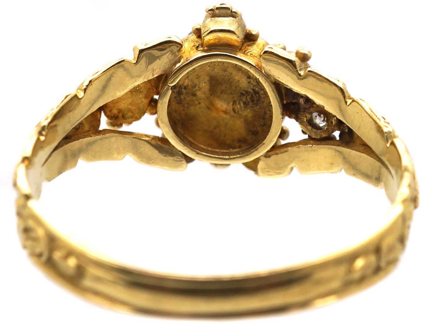 Regency Style Rings Regency 15ct Gold Cluster Ring set with Diamonds, Rubies & an Emerald ...