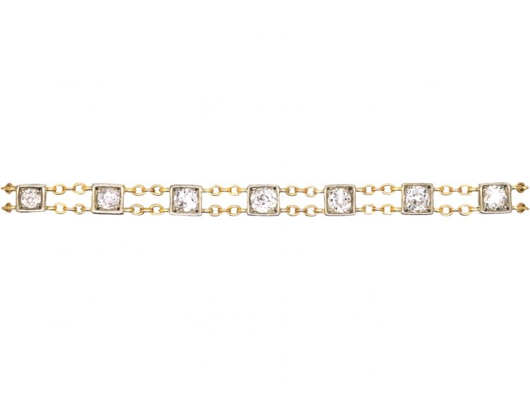 Victorian 18ct Gold Bracelet set with Diamonds by Mrs Newman