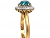 Mid 20th Century 18ct Gold & Platinum, Zircon & Diamond Cluster Ring