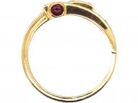 1970s 18ct Gold Ring by Boucheron set with Sapphires Diamonds & Cabochon Rubies