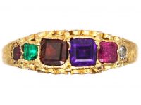 Victorian 15ct Gold Ring with Gemstones that Spell Regard