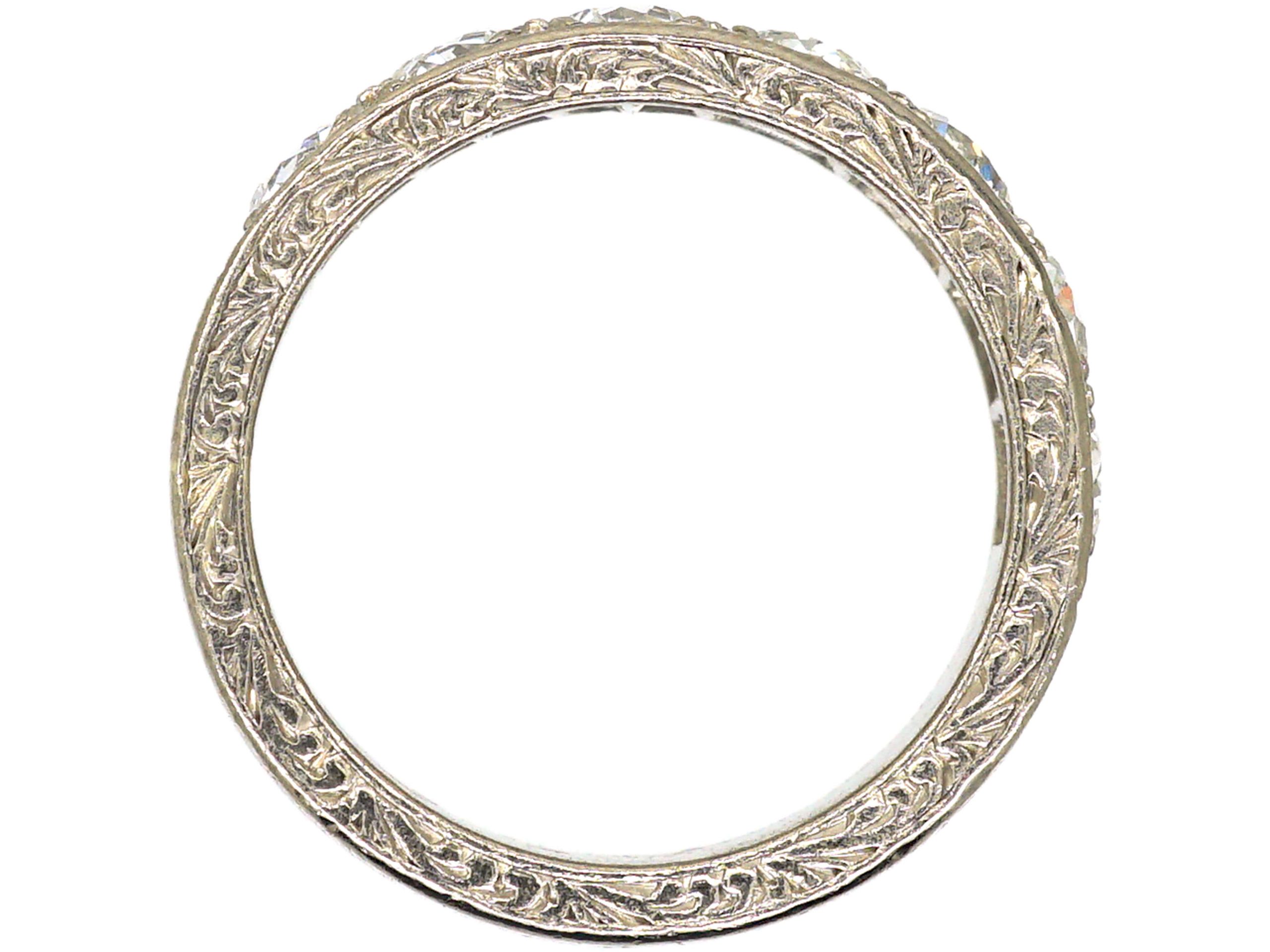 Art Deco 18ct White Gold Half Eternity Ring set with Diamonds (559U ...