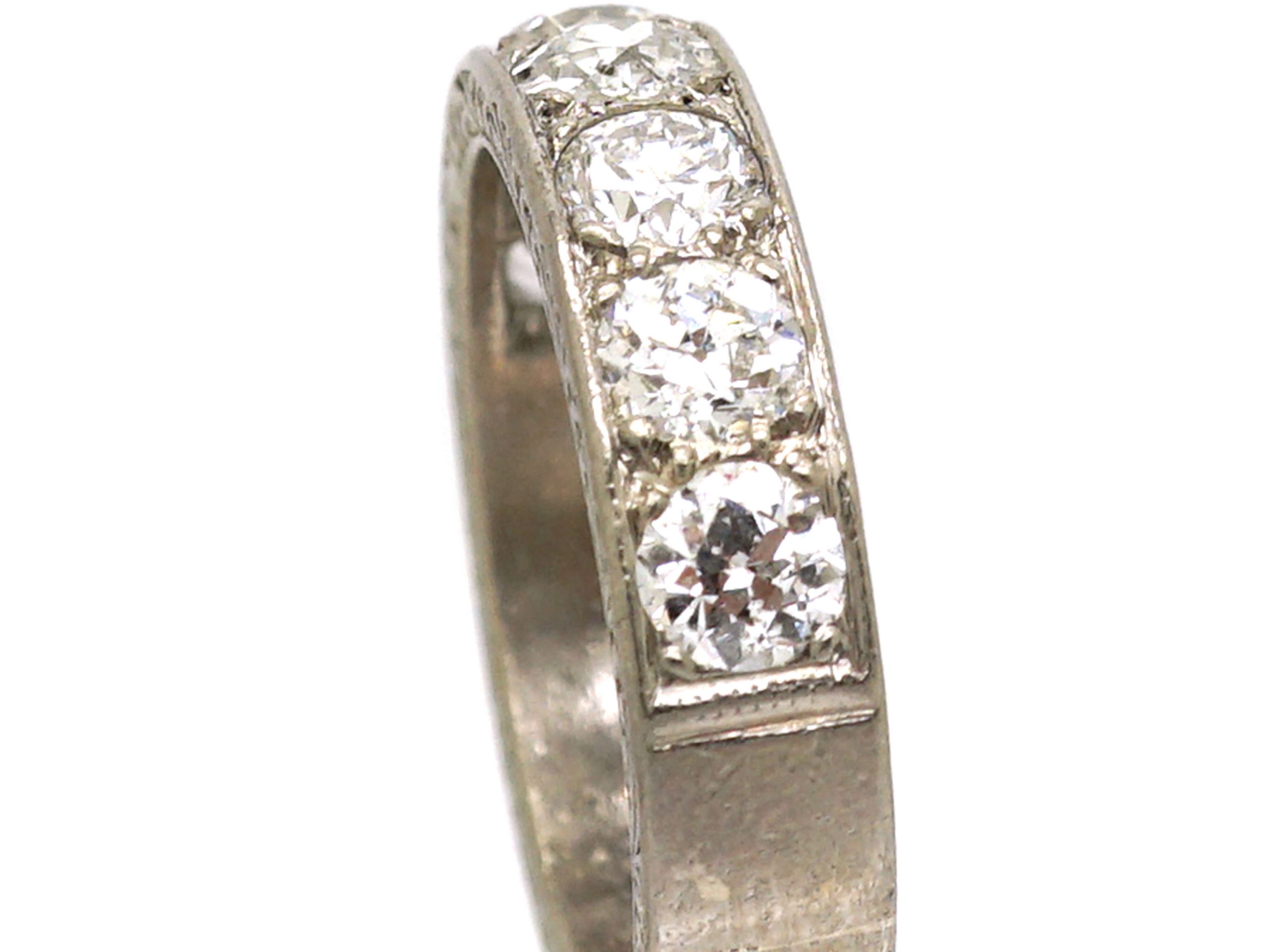 SPECIAL OFFER - 18ct White Gold Half Eternity (7 Stones) Diamond Ring - 1.00ct Diamonds main image 0