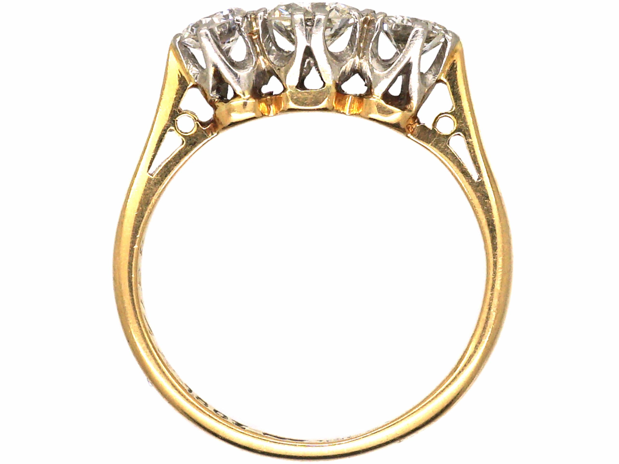 Mid-Century 18ct Gold & Platinum, Three Stone Diamond Ring (593U) | The ...