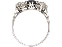 Edwardian Platinum, Sapphire & Diamond Three Stone Ring