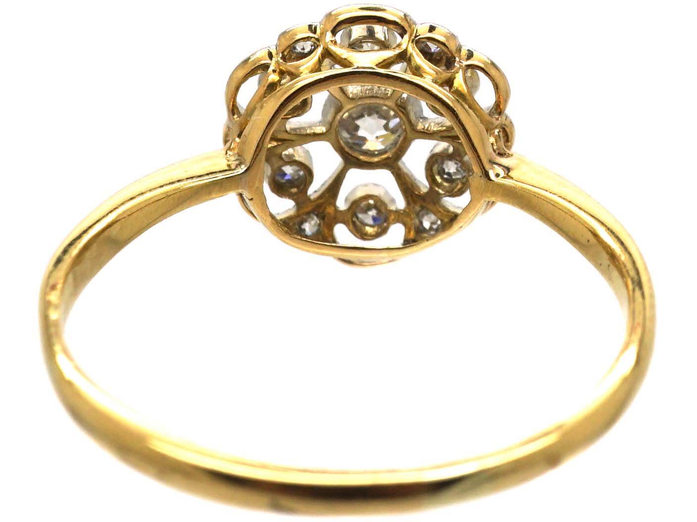 Edwardian 18ct Gold & Platinum, Pierced Diamond Cluster Ring (755U ...
