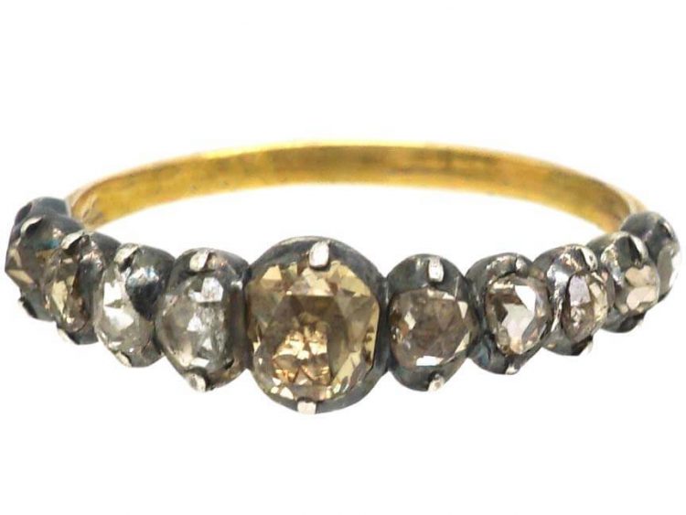 French Early 19th Century Ring set with Graduated Rose Diamonds