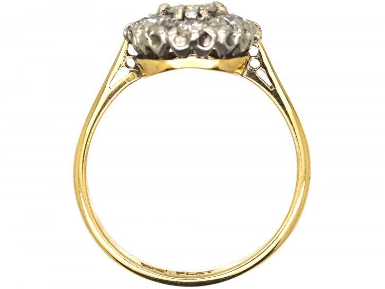 Early 20th Century 18ct Gold & Platinum, Diamond Cluster Ring