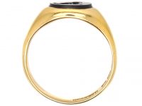 Edwardian 18ct Gold Signet Ring with Onyx Intaglio of a Dog (867U